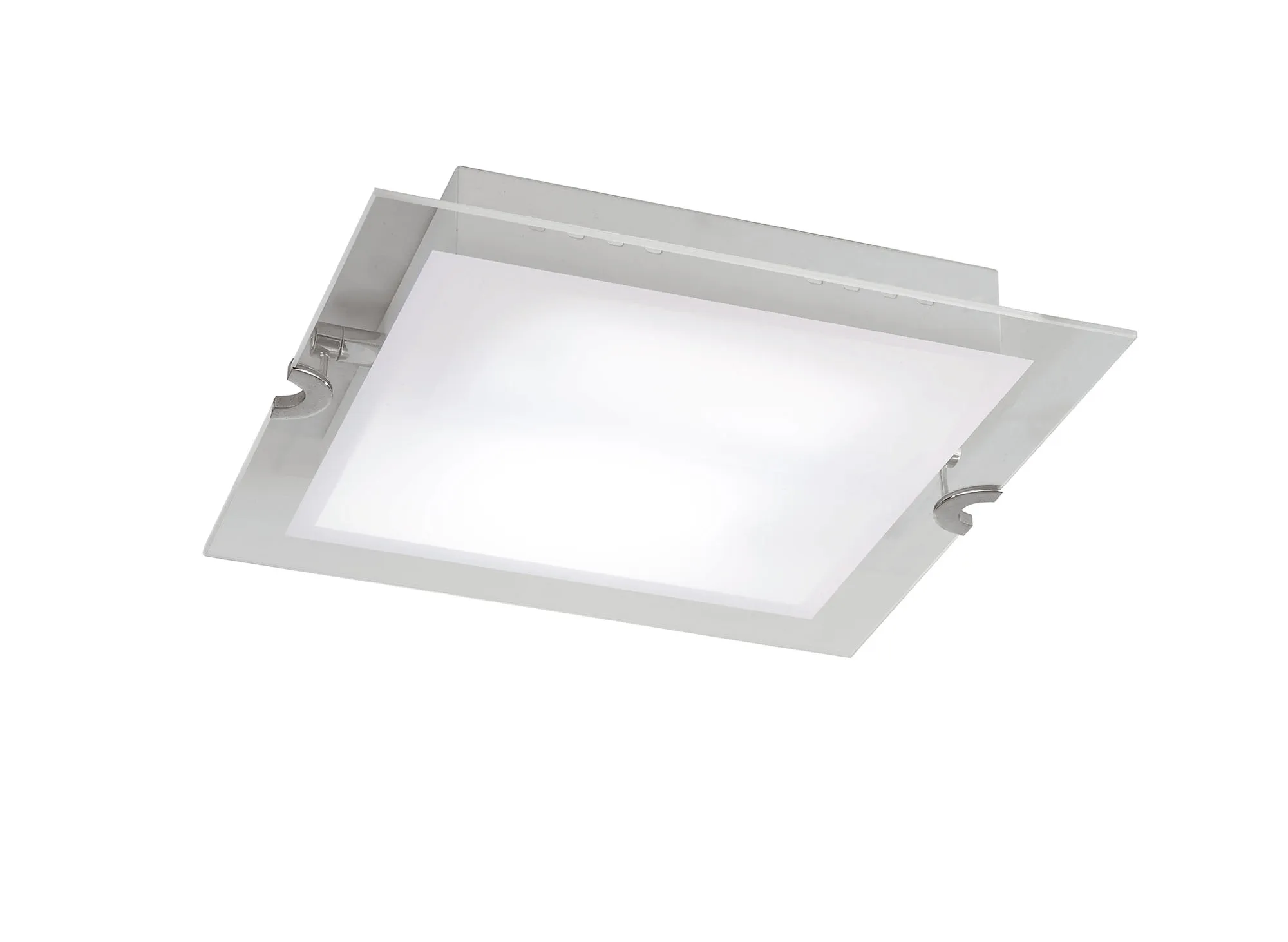 M8320/1  Melbourne Glass 15W LED Square  Flush Ceiling Light